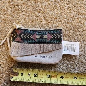 Fringe Geometric Tribal Jackson Hole Patterned Coin Pouch